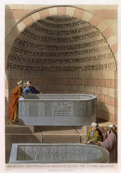 Een oude sarcofaag van basalt, genaamd de Fontein der Geliefden, plaat 10 uit 